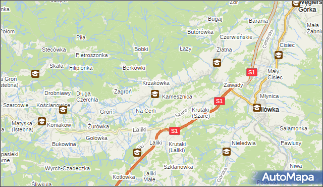 mapa Kamesznica, Kamesznica na mapie Targeo