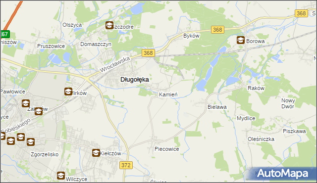 mapa Kamień gmina Długołęka, Kamień gmina Długołęka na mapie Targeo