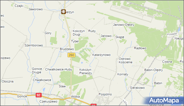 mapa Katarzynowo gmina Strzałkowo, Katarzynowo gmina Strzałkowo na mapie Targeo