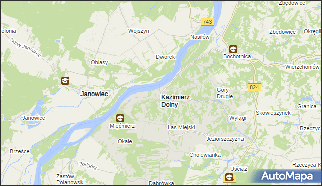 mapa Kazimierz Dolny, Kazimierz Dolny na mapie Targeo