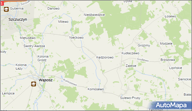 mapa Kędziorowo, Kędziorowo na mapie Targeo