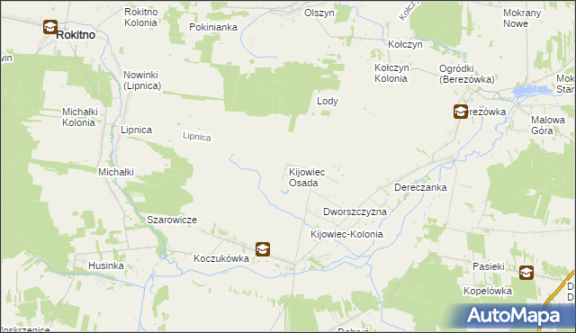 mapa Kijowiec Osada, Kijowiec Osada na mapie Targeo