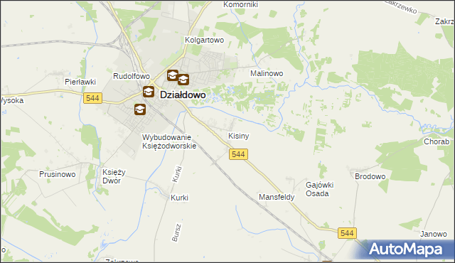 mapa Kisiny, Kisiny na mapie Targeo