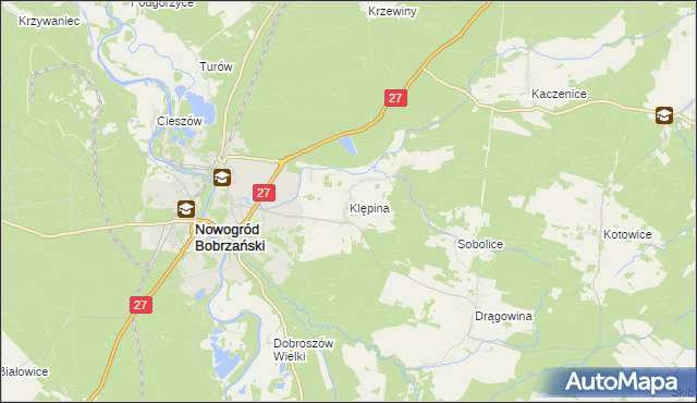 mapa Klępina, Klępina na mapie Targeo