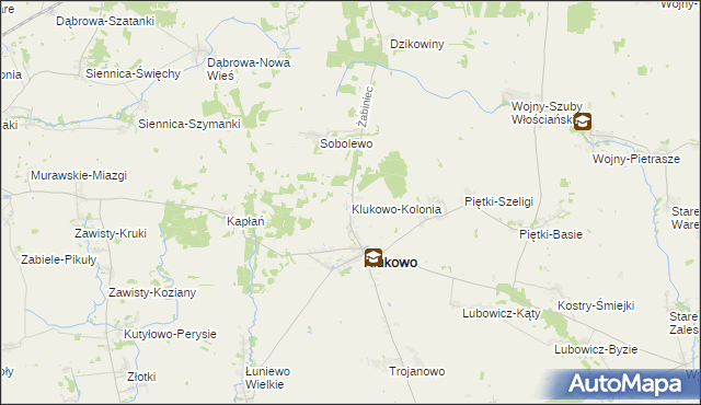 mapa Klukowo-Kolonia, Klukowo-Kolonia na mapie Targeo