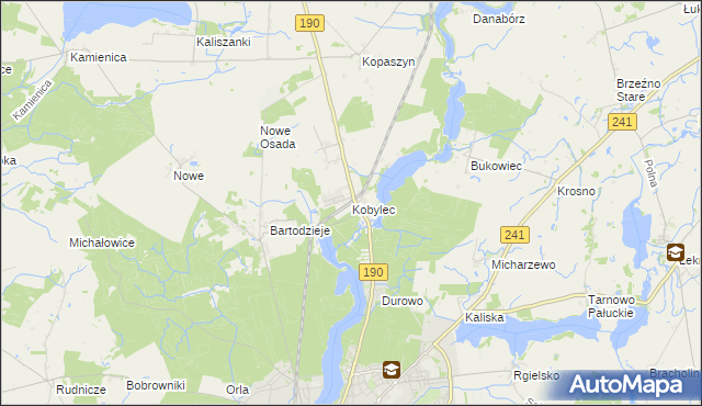 mapa Kobylec gmina Wągrowiec, Kobylec gmina Wągrowiec na mapie Targeo
