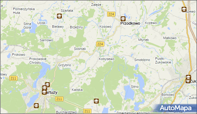 mapa Kobysewo, Kobysewo na mapie Targeo