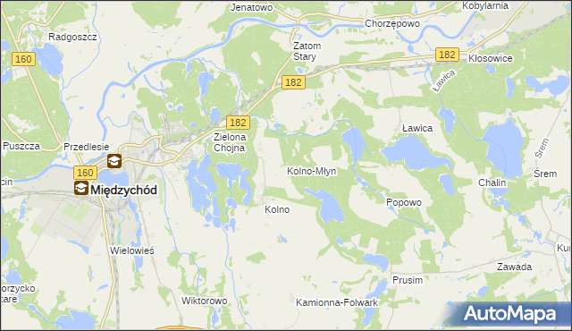 mapa Kolno-Młyn, Kolno-Młyn na mapie Targeo