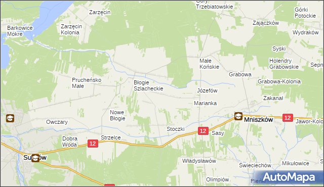 mapa Konstantynów gmina Mniszków, Konstantynów gmina Mniszków na mapie Targeo