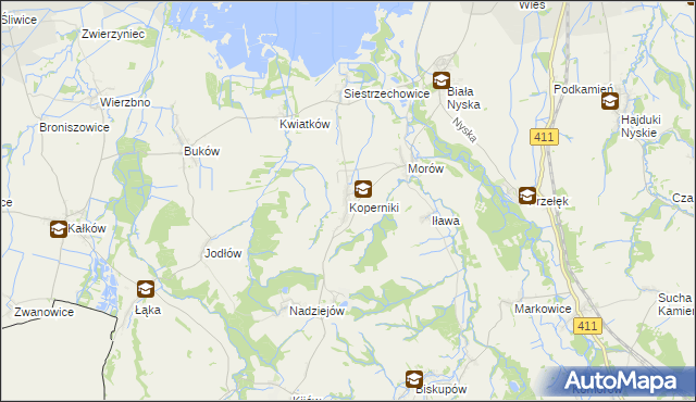 mapa Koperniki, Koperniki na mapie Targeo