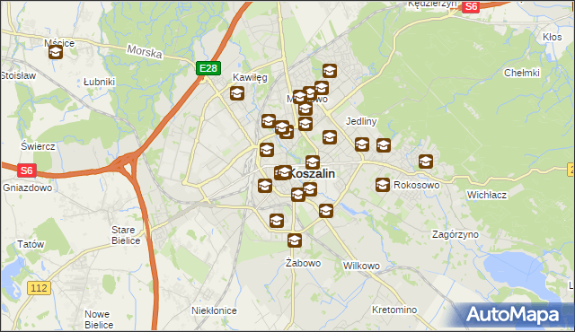 mapa Koszalina, Koszalin na mapie Targeo