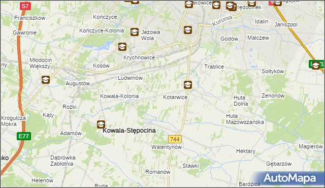 mapa Kotarwice, Kotarwice na mapie Targeo