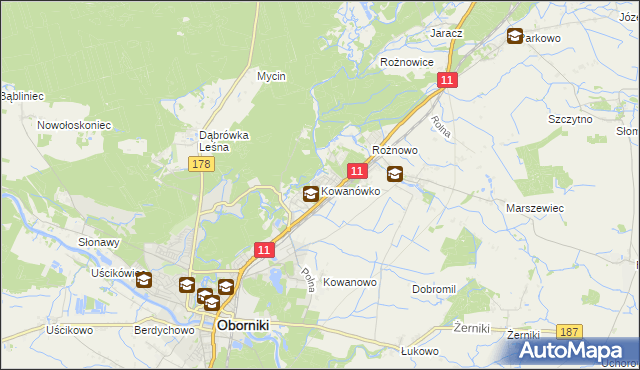 mapa Kowanówko, Kowanówko na mapie Targeo