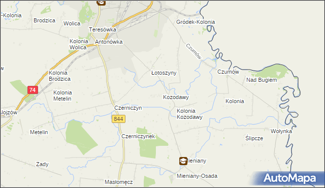 mapa Kozodawy, Kozodawy na mapie Targeo