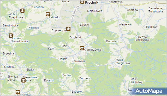 mapa Kramarzówka, Kramarzówka na mapie Targeo