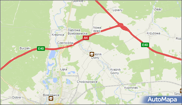 mapa Kraśnik Dolny, Kraśnik Dolny na mapie Targeo