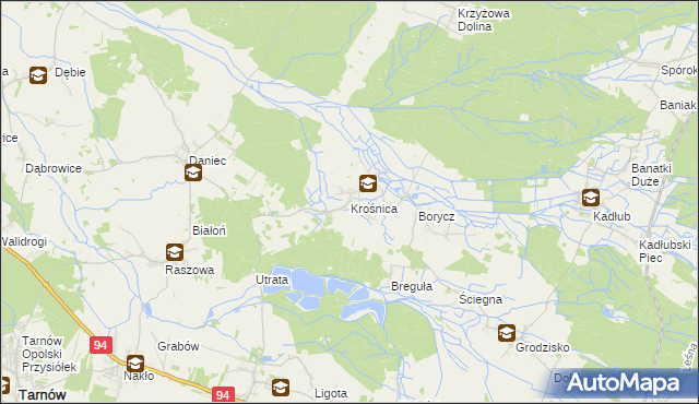 mapa Krośnica gmina Izbicko, Krośnica gmina Izbicko na mapie Targeo