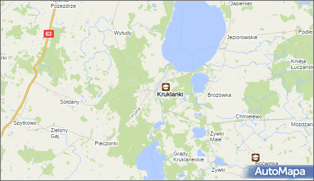 mapa Kruklanki, Kruklanki na mapie Targeo