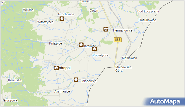 mapa Kupiatycze, Kupiatycze na mapie Targeo