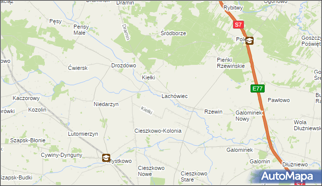 mapa Lachówiec, Lachówiec na mapie Targeo
