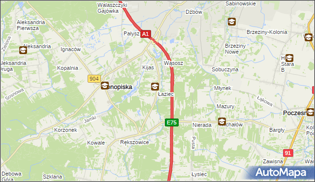 mapa Łaziec, Łaziec na mapie Targeo