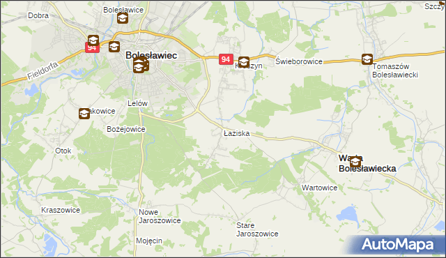 mapa Łaziska gmina Bolesławiec, Łaziska gmina Bolesławiec na mapie Targeo