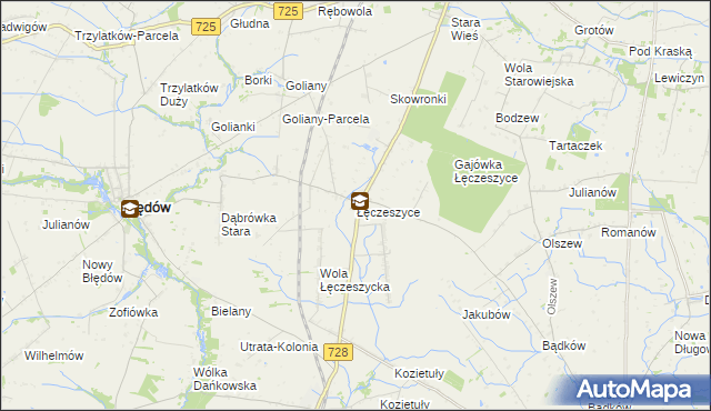 mapa Łęczeszyce, Łęczeszyce na mapie Targeo