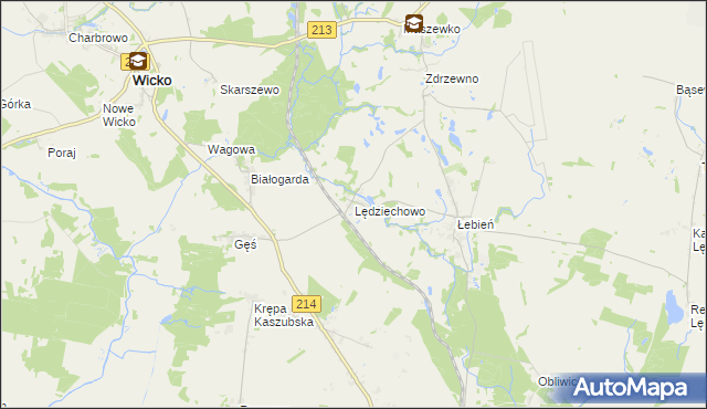 mapa Lędziechowo, Lędziechowo na mapie Targeo