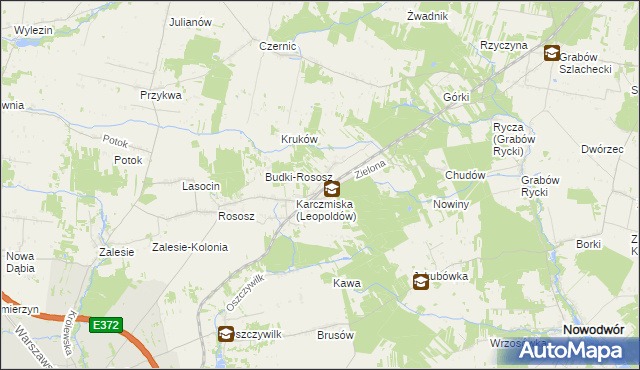 mapa Leopoldów gmina Ryki, Leopoldów gmina Ryki na mapie Targeo