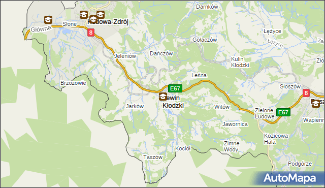 mapa Lewin Kłodzki, Lewin Kłodzki na mapie Targeo