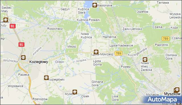 mapa Lgota-Mokrzesz, Lgota-Mokrzesz na mapie Targeo