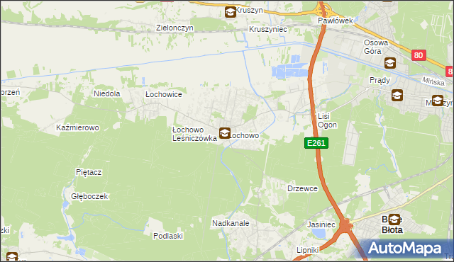 mapa Łochowo, Łochowo na mapie Targeo