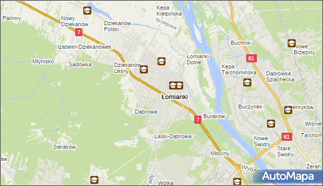 mapa Łomianki, Łomianki na mapie Targeo