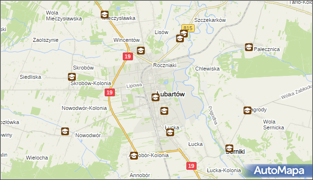 mapa Lubartów, Lubartów na mapie Targeo