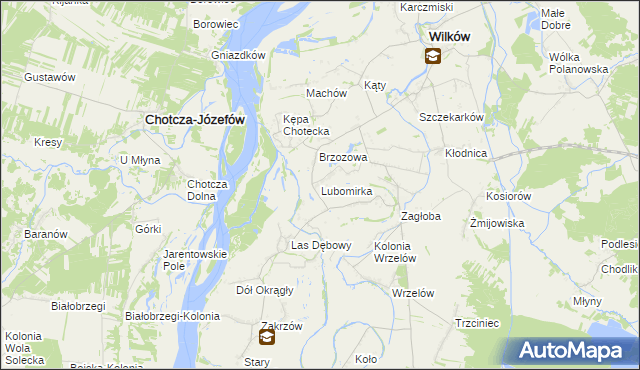 mapa Lubomirka, Lubomirka na mapie Targeo