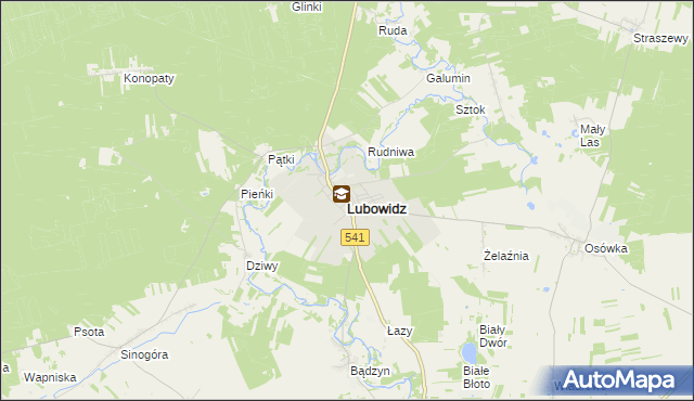 mapa Lubowidz powiat żuromiński, Lubowidz powiat żuromiński na mapie Targeo