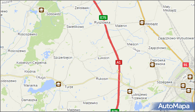 mapa Łukocin, Łukocin na mapie Targeo