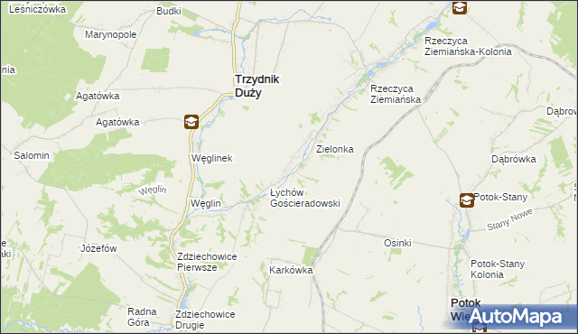 mapa Łychów Szlachecki, Łychów Szlachecki na mapie Targeo