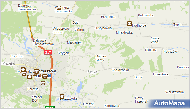 mapa Majdan Górny, Majdan Górny na mapie Targeo