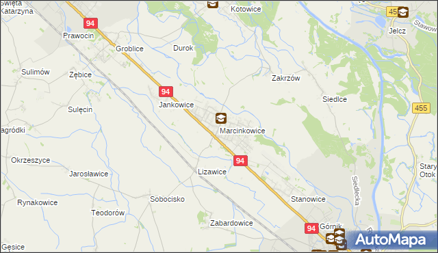 mapa Marcinkowice gmina Oława, Marcinkowice gmina Oława na mapie Targeo