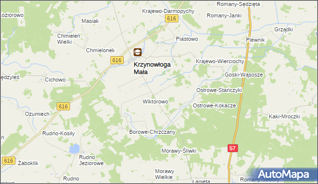 mapa Marianowo gmina Krzynowłoga Mała, Marianowo gmina Krzynowłoga Mała na mapie Targeo