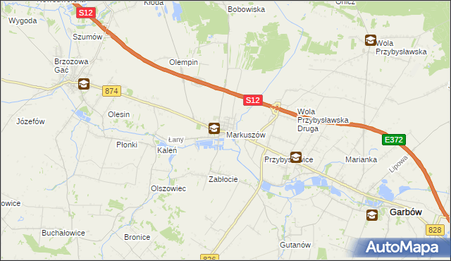 mapa Markuszów, Markuszów na mapie Targeo