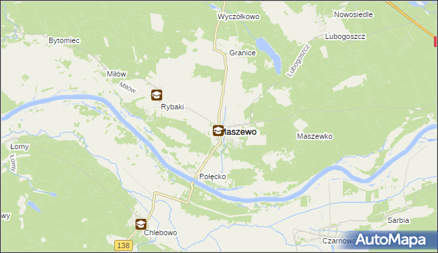 mapa Maszewo powiat krośnieński, Maszewo powiat krośnieński na mapie Targeo