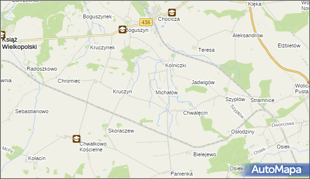 mapa Michałów gmina Nowe Miasto nad Wartą, Michałów gmina Nowe Miasto nad Wartą na mapie Targeo