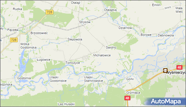 mapa Michałowice gmina Mogielnica, Michałowice gmina Mogielnica na mapie Targeo