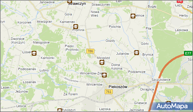 mapa Micigózd, Micigózd na mapie Targeo