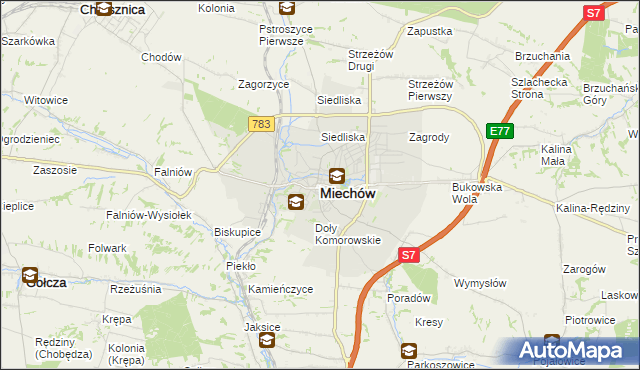 mapa Miechów, Miechów na mapie Targeo