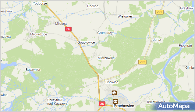 mapa Mierzowice, Mierzowice na mapie Targeo