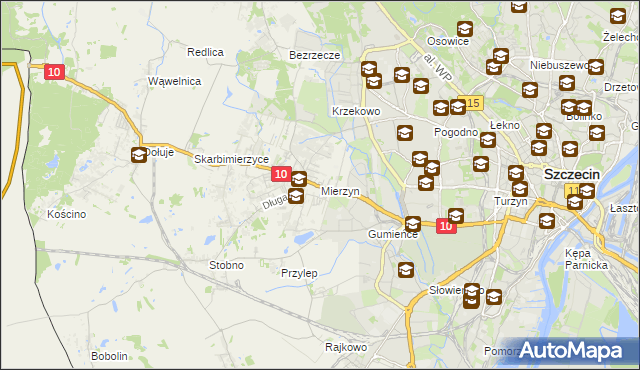 mapa Mierzyn gmina Dobra (Szczecińska), Mierzyn gmina Dobra (Szczecińska) na mapie Targeo