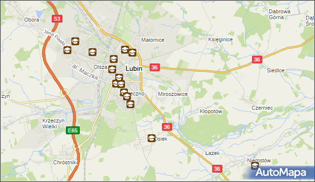 mapa Miroszowice, Miroszowice na mapie Targeo